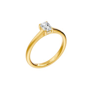 Solitaire diamant naturel Émeraude et diamants naturels ronds Felicia 1.02 carat or jaune 14 carats